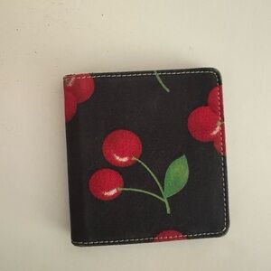 Cherry wallet y2k black cherry wallet EUC